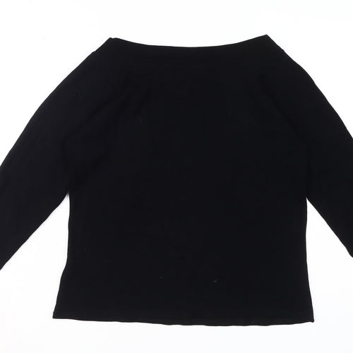 Style by EWM Black Women's 3/4 Sleeve Viscose Top, M