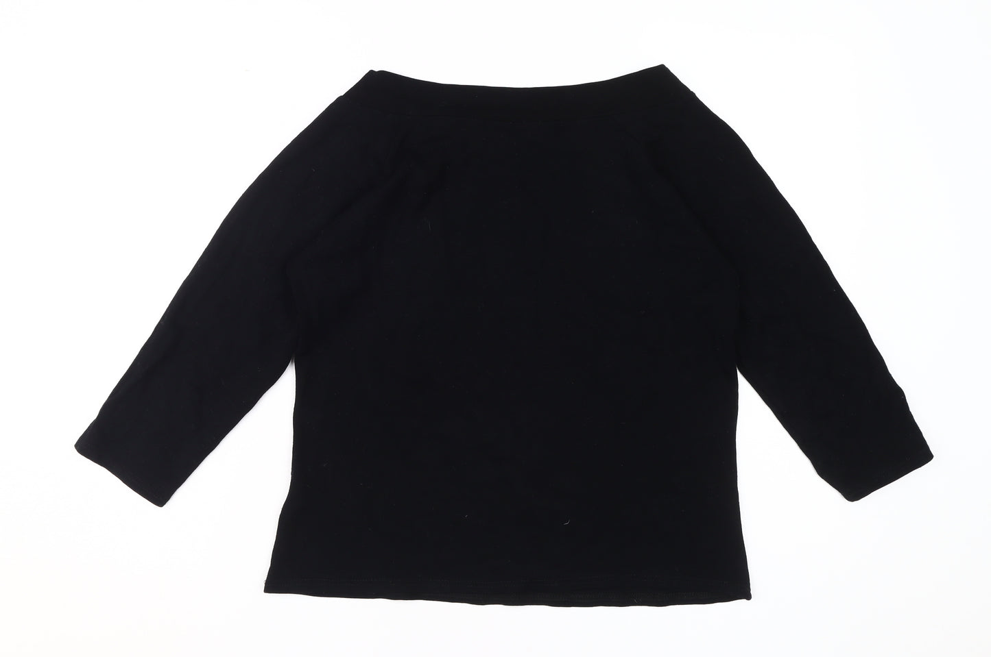 Style by EWM Black Women's 3/4 Sleeve Viscose Top, M