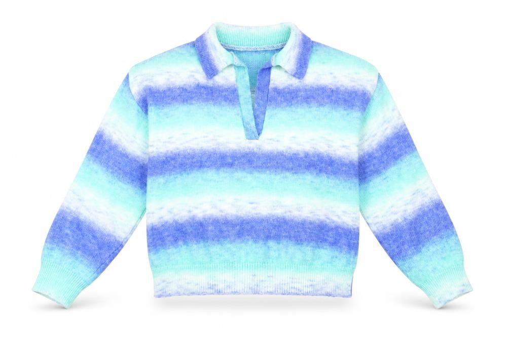 Front view of ASOS Women's Multicoloured Collared jumper, size 12
