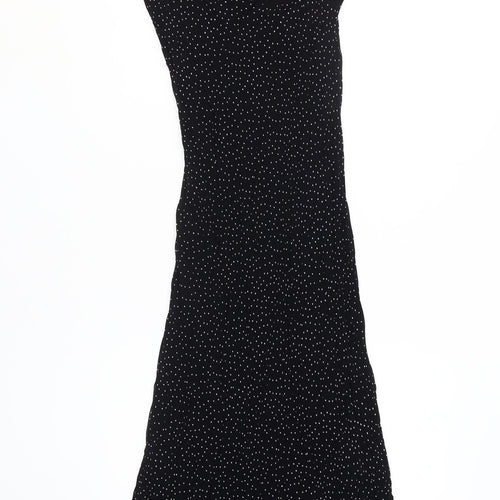 ASOS DESIGN Women's Black Polka Dot Bodycon Midi Dress Size 14