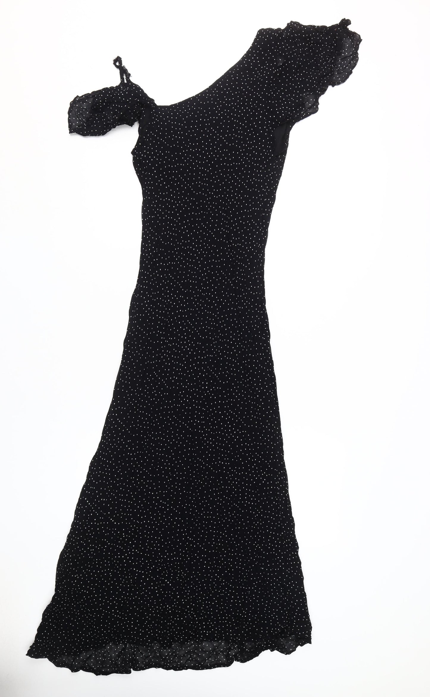 ASOS DESIGN Women's Black Polka Dot Bodycon Midi Dress Size 14