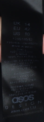 ASOS DESIGN Women's Black Polka Dot Bodycon Midi Dress Size 14