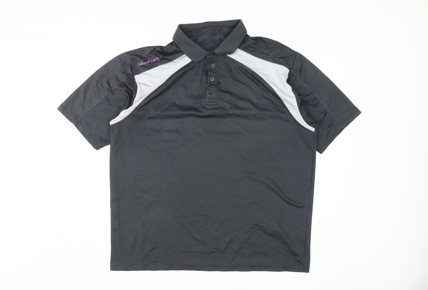 Island Green Mens XL Black Golf Polo Shirt