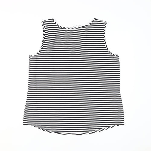 JustWhite Women's Black Striped Tank Size 16