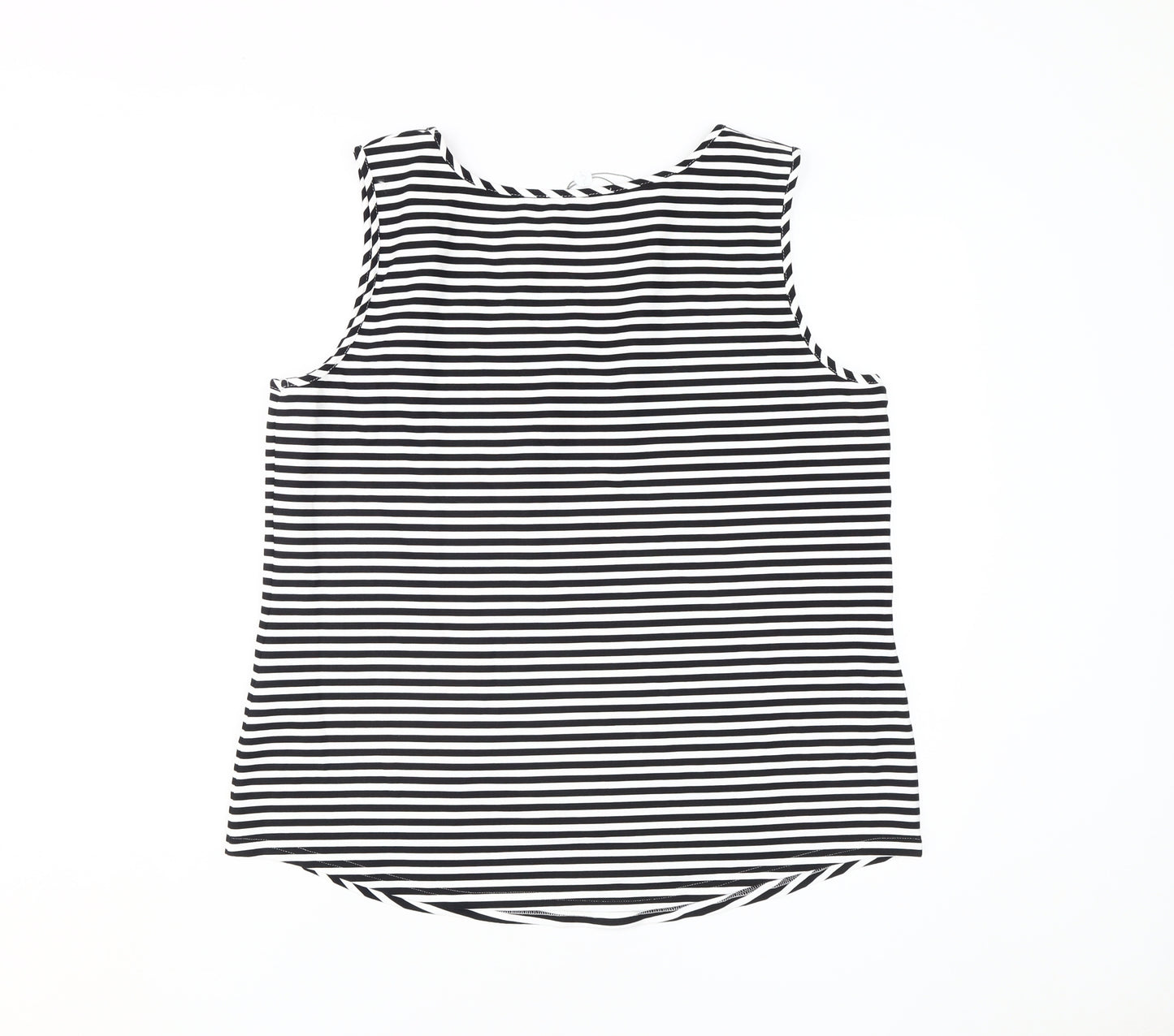 JustWhite Women's Black Striped Tank Size 16