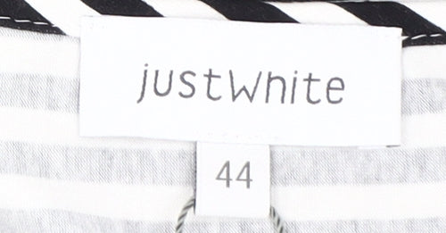 JustWhite Women's Black Striped Tank Size 16