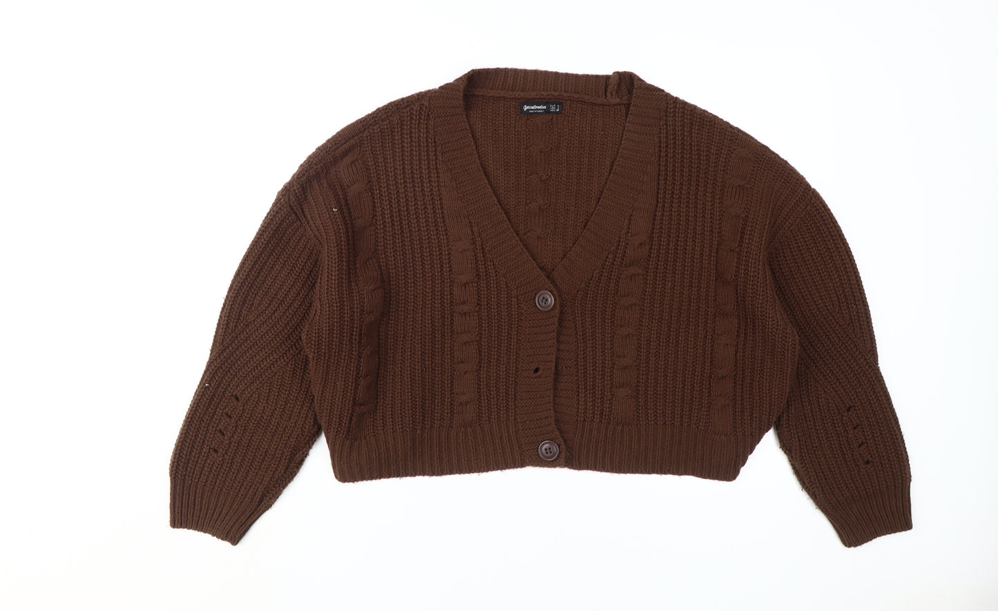 Stradivarius Women's Brown Cardigan L V-Neck