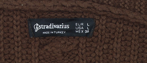 Stradivarius Women's Brown Cardigan L V-Neck