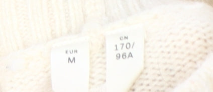 Arket Women's Beige Wool Pullover M High Neck Jumper