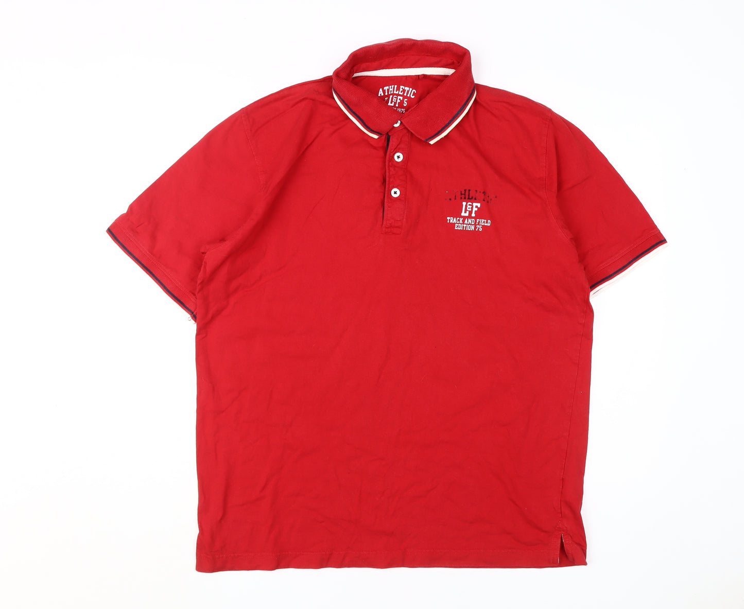 Athletic L&F Men's Red Polo Shirt M Short Sleeve