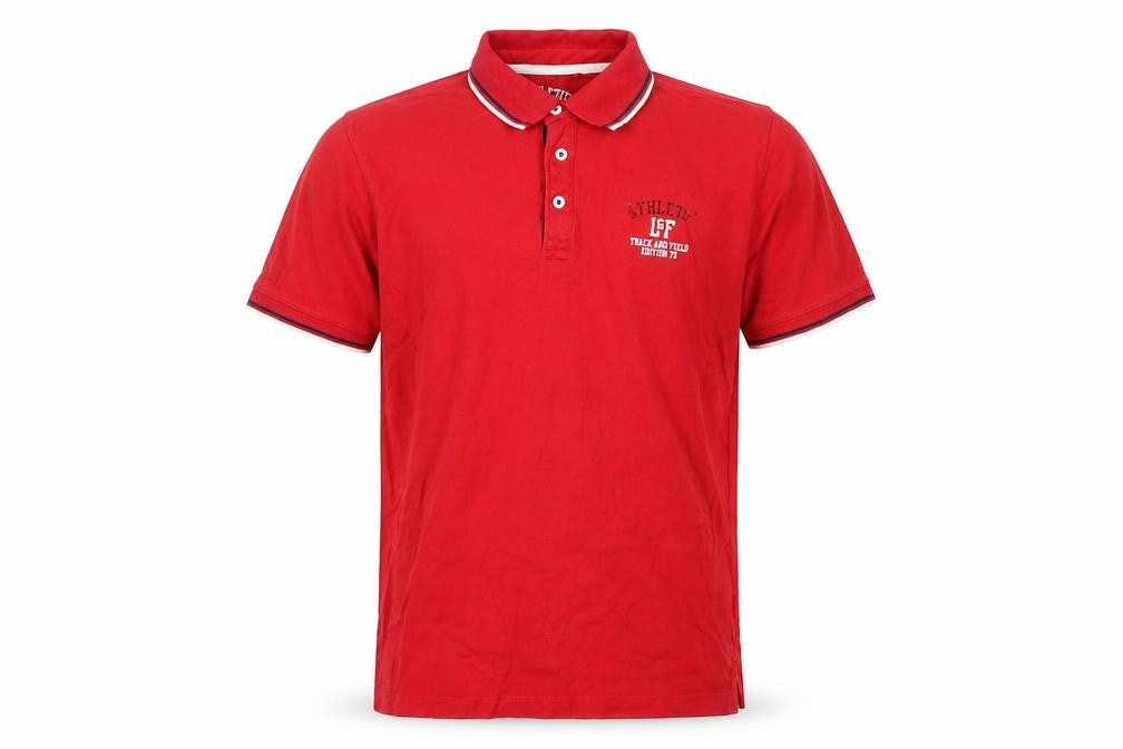 Athletic L&F Men's Red Polo Shirt M Short Sleeve