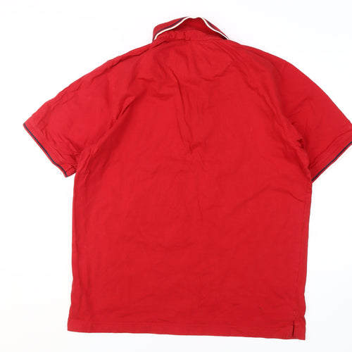 Athletic L&F Men's Red Polo Shirt M Short Sleeve