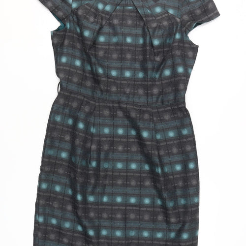 Per Una Women's Multicoloured Check Sheath Dress Size 14