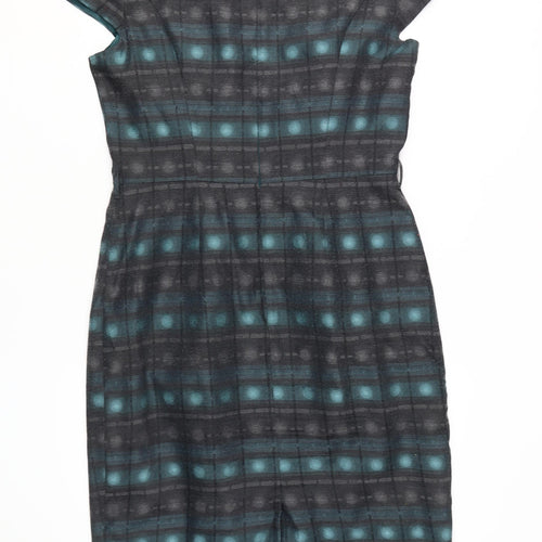 Per Una Women's Multicoloured Check Sheath Dress Size 14
