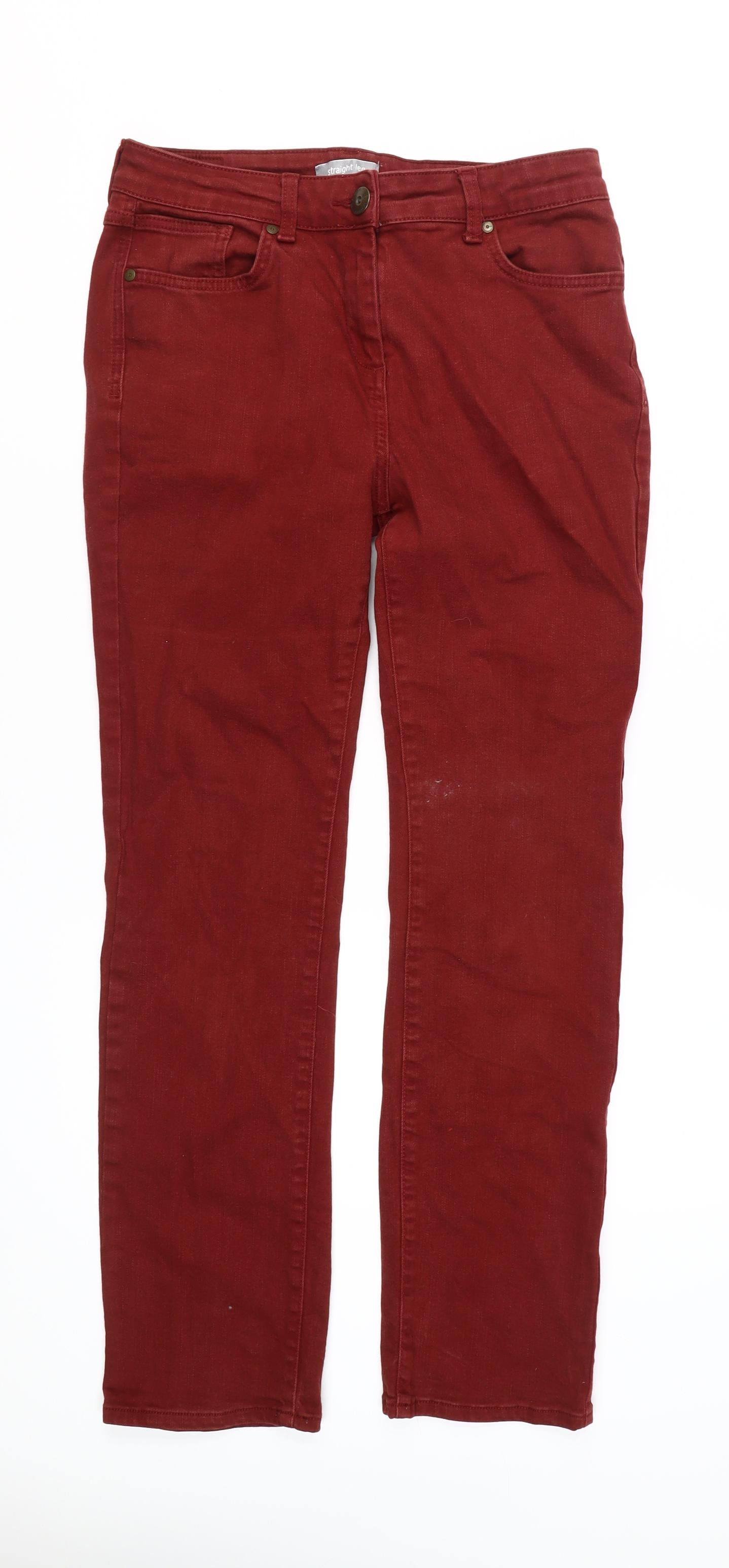 Marks and Spencer Women's Red Straight Jeans Size 12