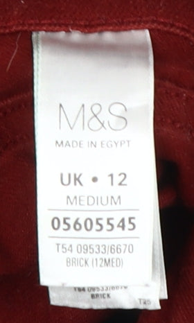 Marks and Spencer Women's Red Straight Jeans Size 12