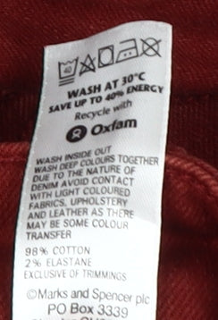 Marks and Spencer Women's Red Straight Jeans Size 12