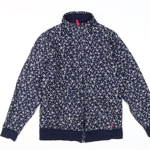 Country Rose Blue Floral Full Zip Sweatshirt M