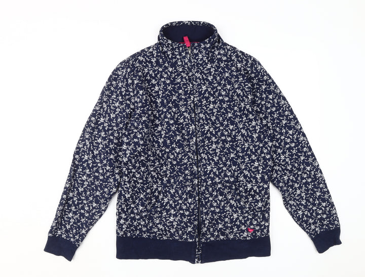 Country Rose Blue Floral Full Zip Sweatshirt M