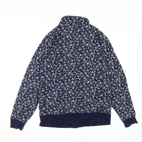 Country Rose Blue Floral Full Zip Sweatshirt M