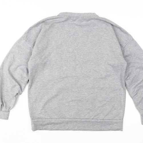 Next Women's Grey Embroidered Pullover Sweatshirt Size 12