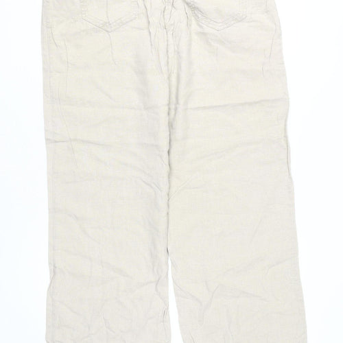 BHS Women's Beige Wide-Leg Trousers Size 16