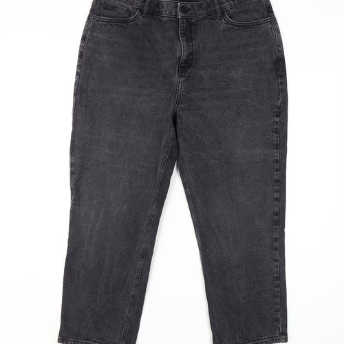 New Look Women's Black Cropped Straight Jeans Size 16