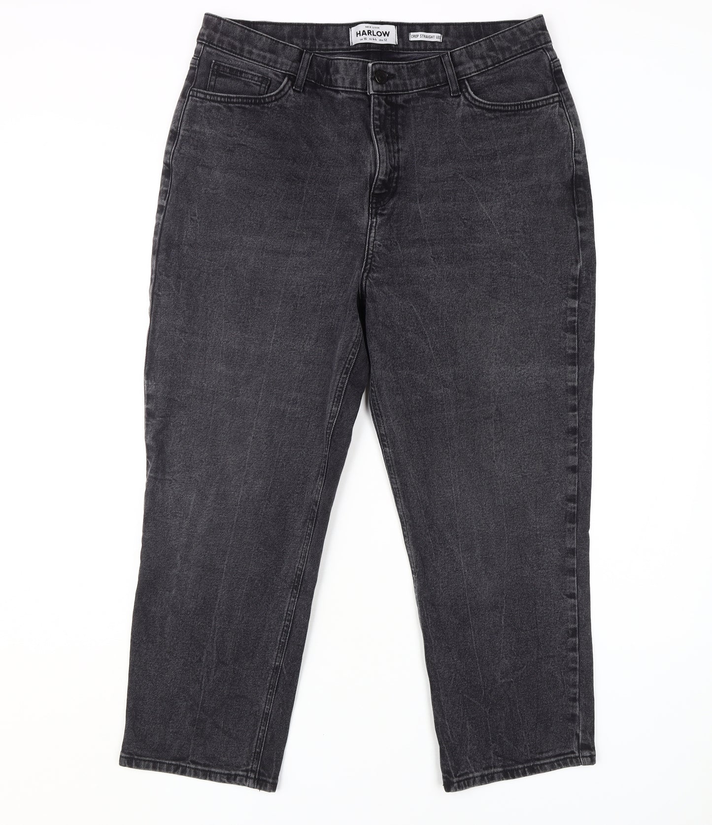 New Look Women's Black Cropped Straight Jeans Size 16