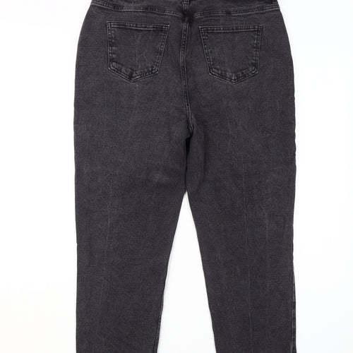 New Look Women's Black Cropped Straight Jeans Size 16