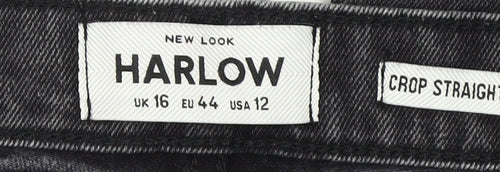 New Look Women's Black Cropped Straight Jeans Size 16