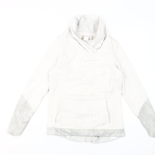 Decathlon Unisex White M Cowl Neck Sweatshirt
