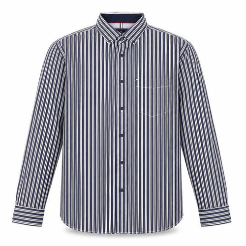 Marks and Spencer Men's Large Blue Striped Dress Shirt