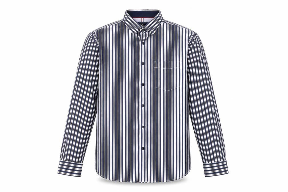 Marks and Spencer Men's Large Blue Striped Dress Shirt