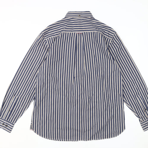 Marks and Spencer Men's Large Blue Striped Dress Shirt