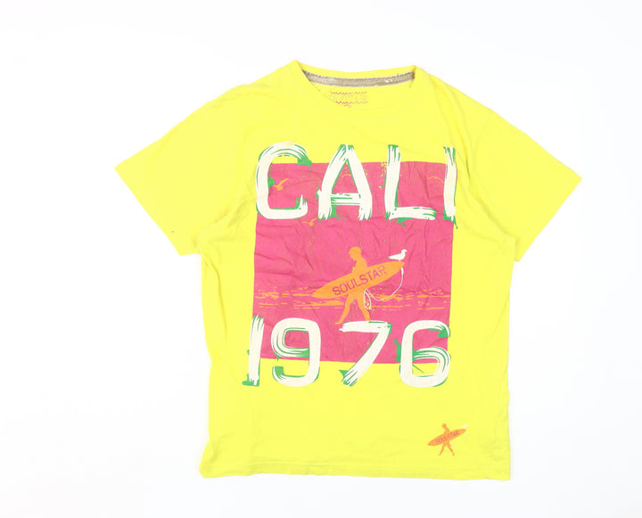 SoulStar Men’s Yellow California Graphic T-Shirt M