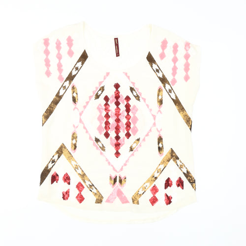 Next Women's Multicoloured Geometric T-Shirt Size 14