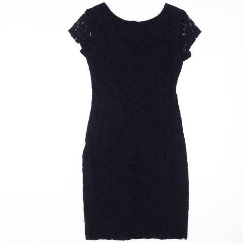 Roman Women's Black Lace Bodycon Dress, Size 10