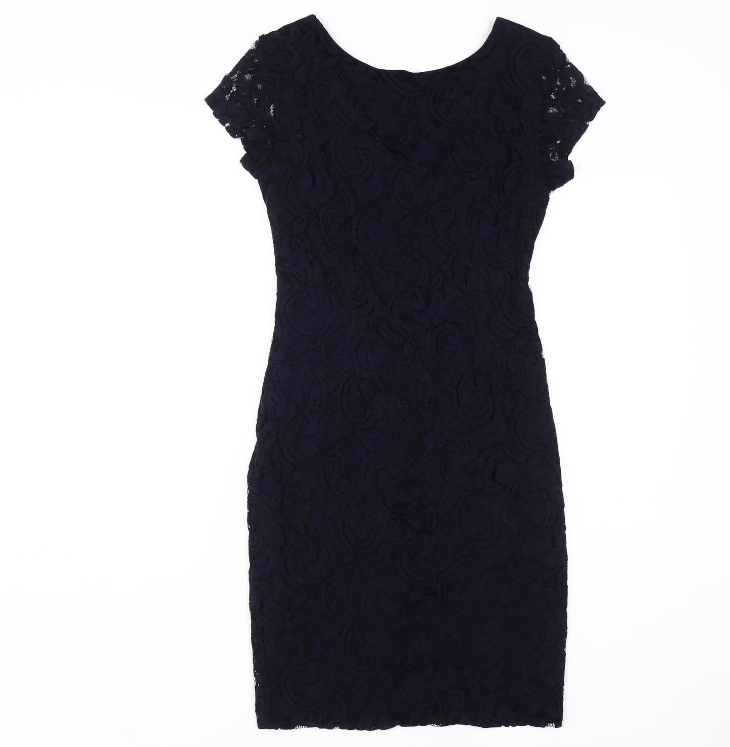 Roman Women's Black Lace Bodycon Dress, Size 10