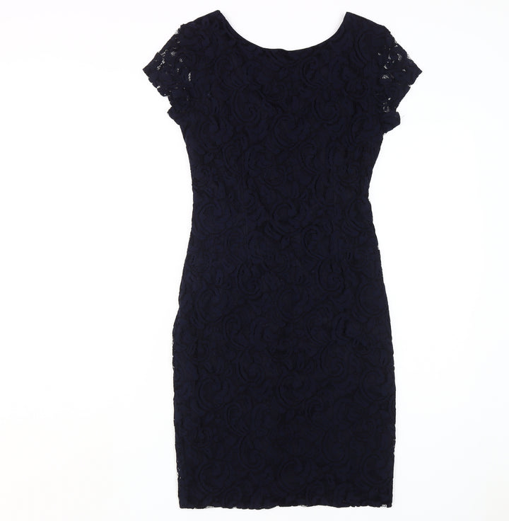 Roman Women's Black Lace Bodycon Dress, Size 10