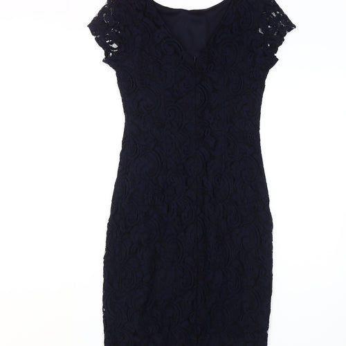 Roman Women's Black Lace Bodycon Dress, Size 10