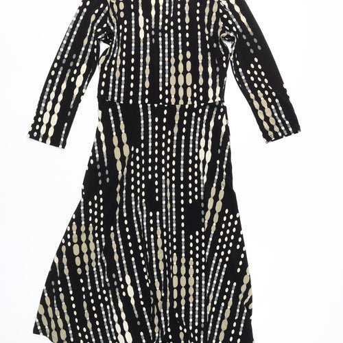 Wallis Women's Black Dress Size 10, 3/4 Sleeve, Polyester Blend