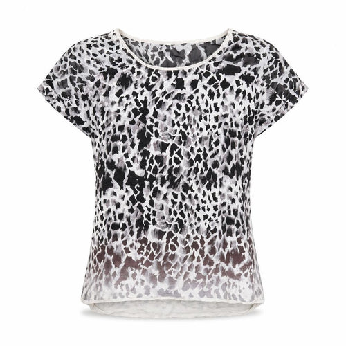 Karen Millen Women's Multicoloured Animal Print Silk T-Shirt