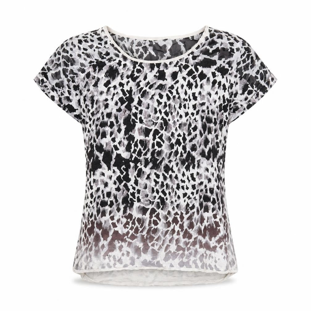 Karen Millen Women's Multicoloured Animal Print Silk T-Shirt