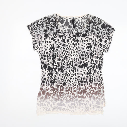 Karen Millen Women's Multicoloured Animal Print Silk T-Shirt
