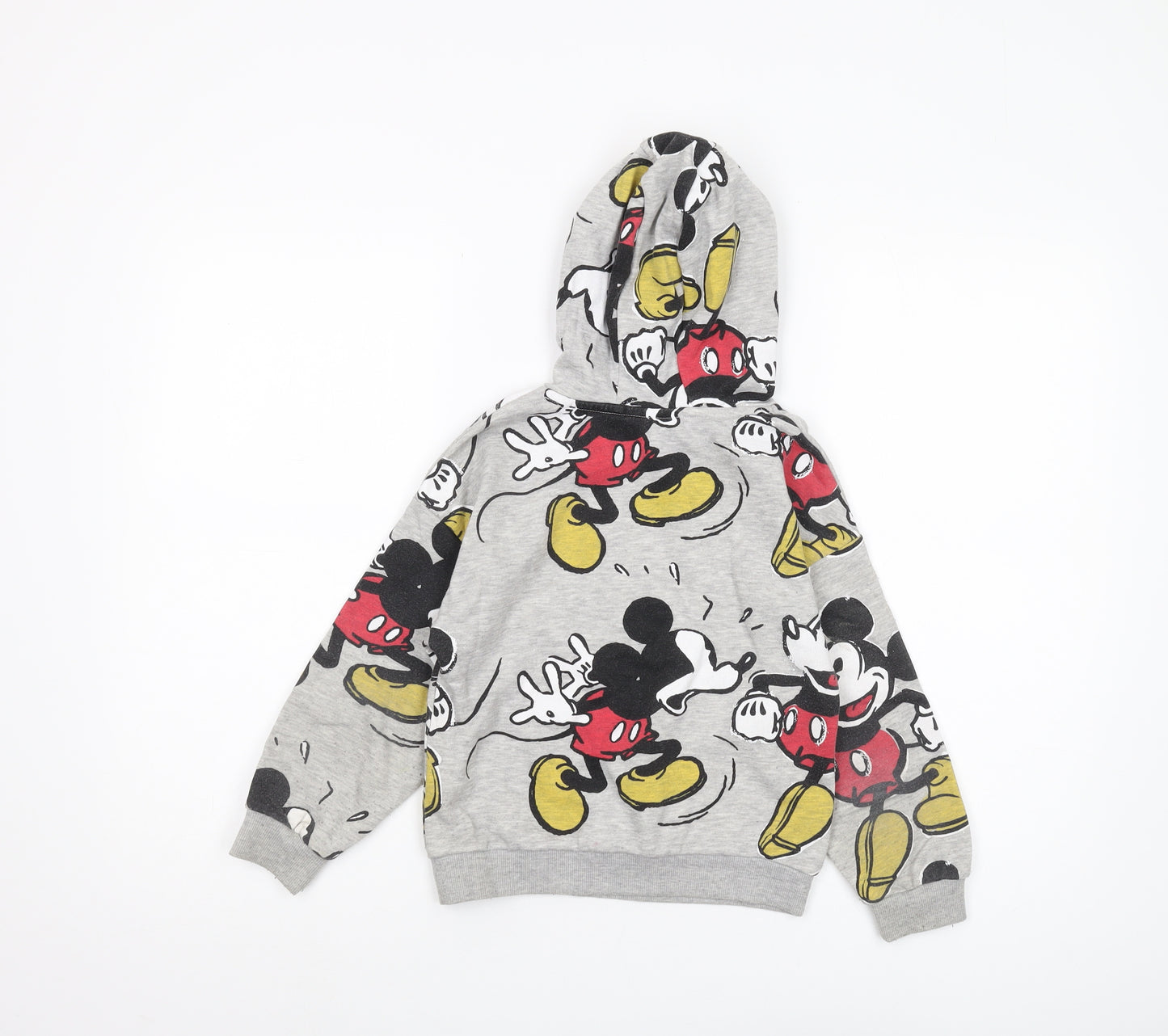 Disney Girls Grey Mickey Mouse Hoodie 6-7 Years Pullover