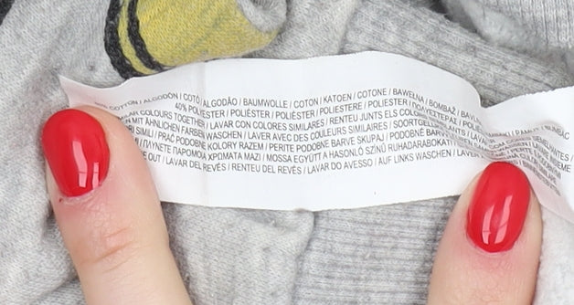 Disney Girls Grey Mickey Mouse Hoodie 6-7 Years Pullover