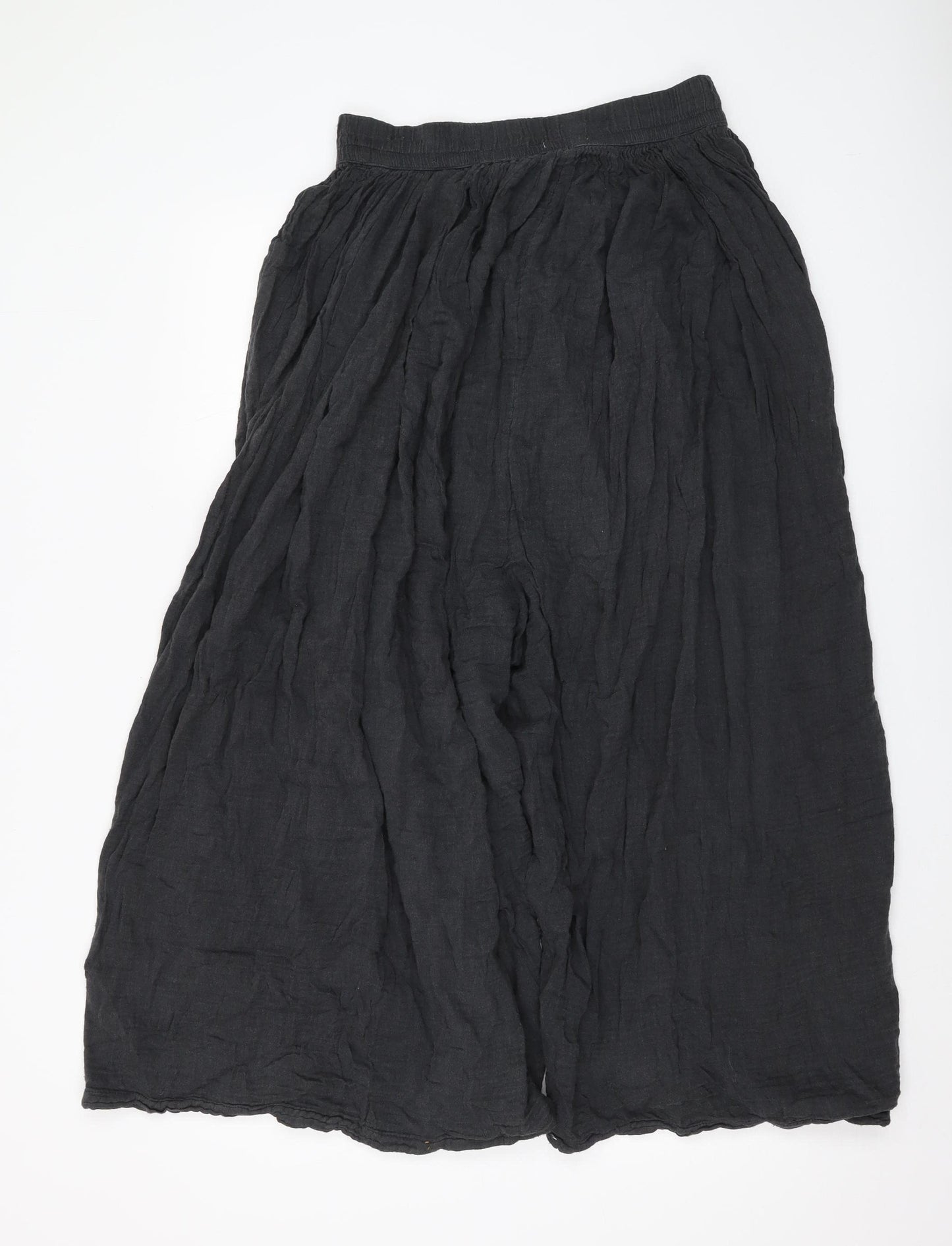 Oysho Women's Black Wide-Leg Cotton Trousers