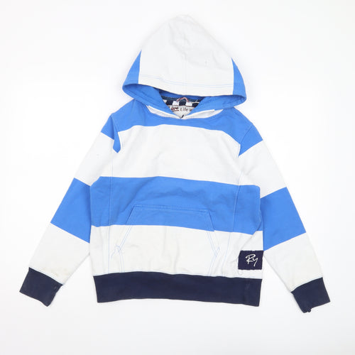 Rydale Boys Blue Striped Pullover Hoodie 11-12 Years