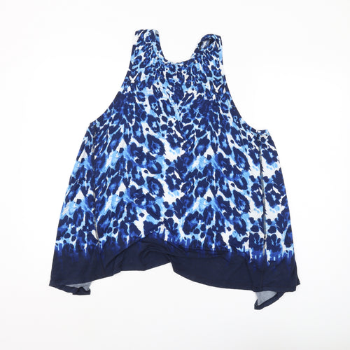 BIBA Women's Blue Animal Print Tank, Size 12