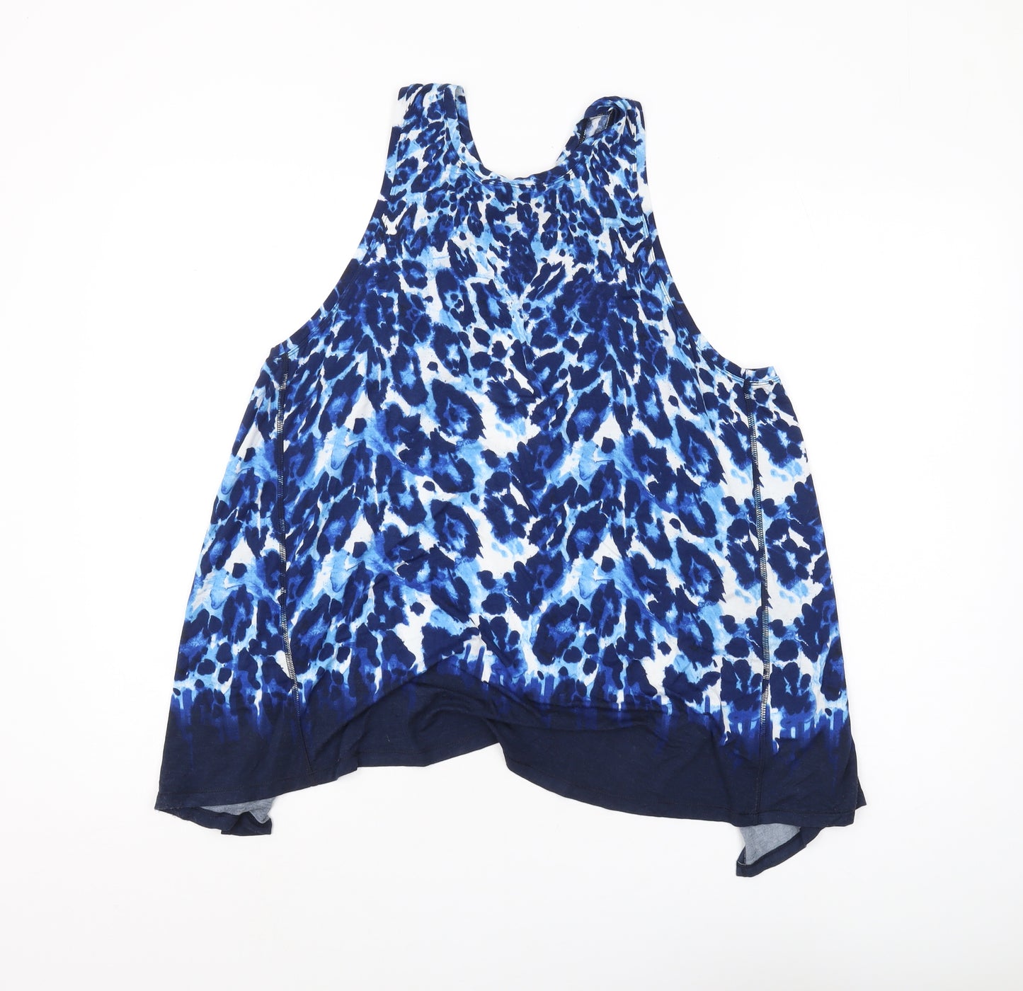 BIBA Women's Blue Animal Print Tank, Size 12